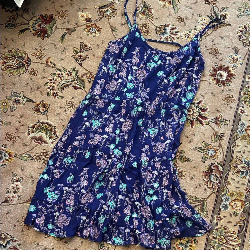 Pink Rose Purple Floral Spring Summer Dress-sz L- NWT